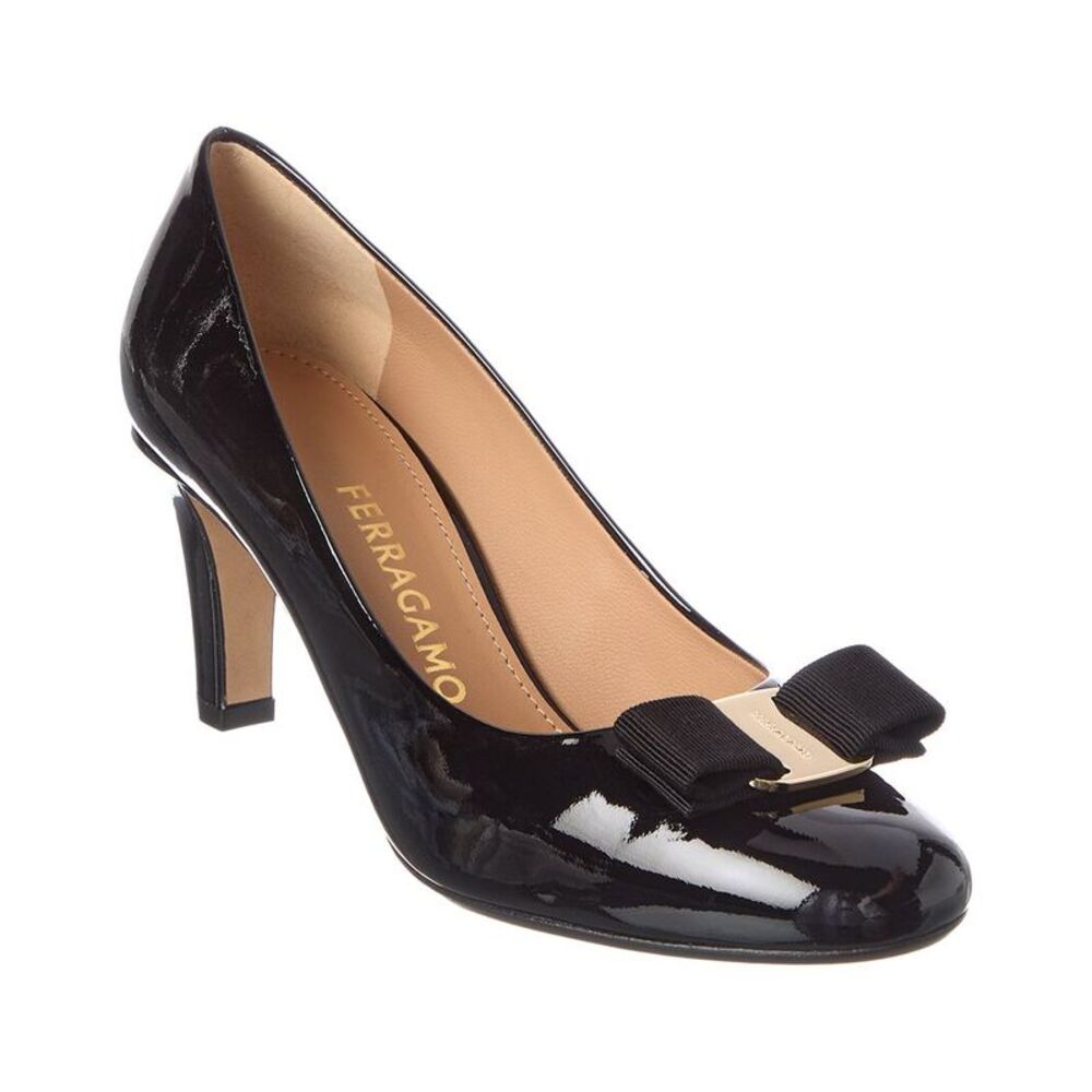 Ferragamo Vara Bow Patent Pump, Black